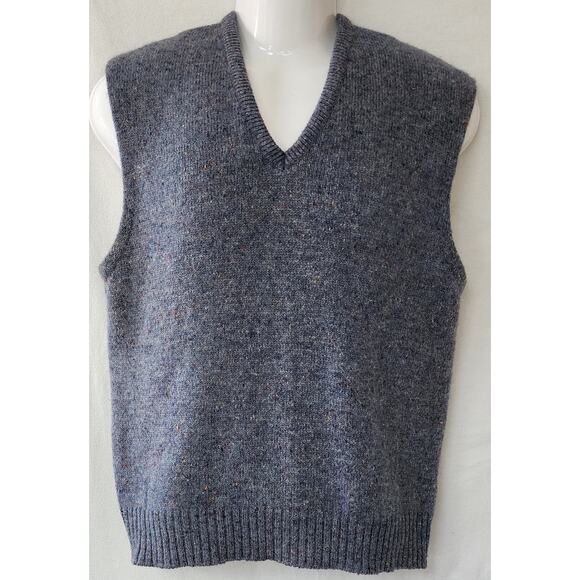 VTG Robert Bruce Wool Blend Blue Multi Color   Cardigan Sleeveless Vest  Mens XL - Picture 1 of 8